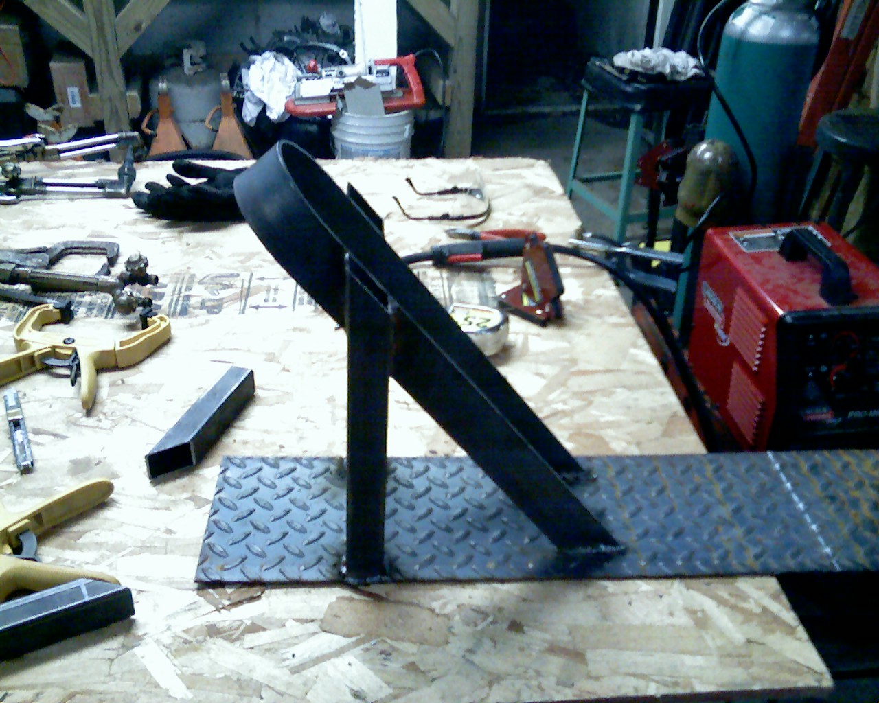 Homemade welded up wheel chock